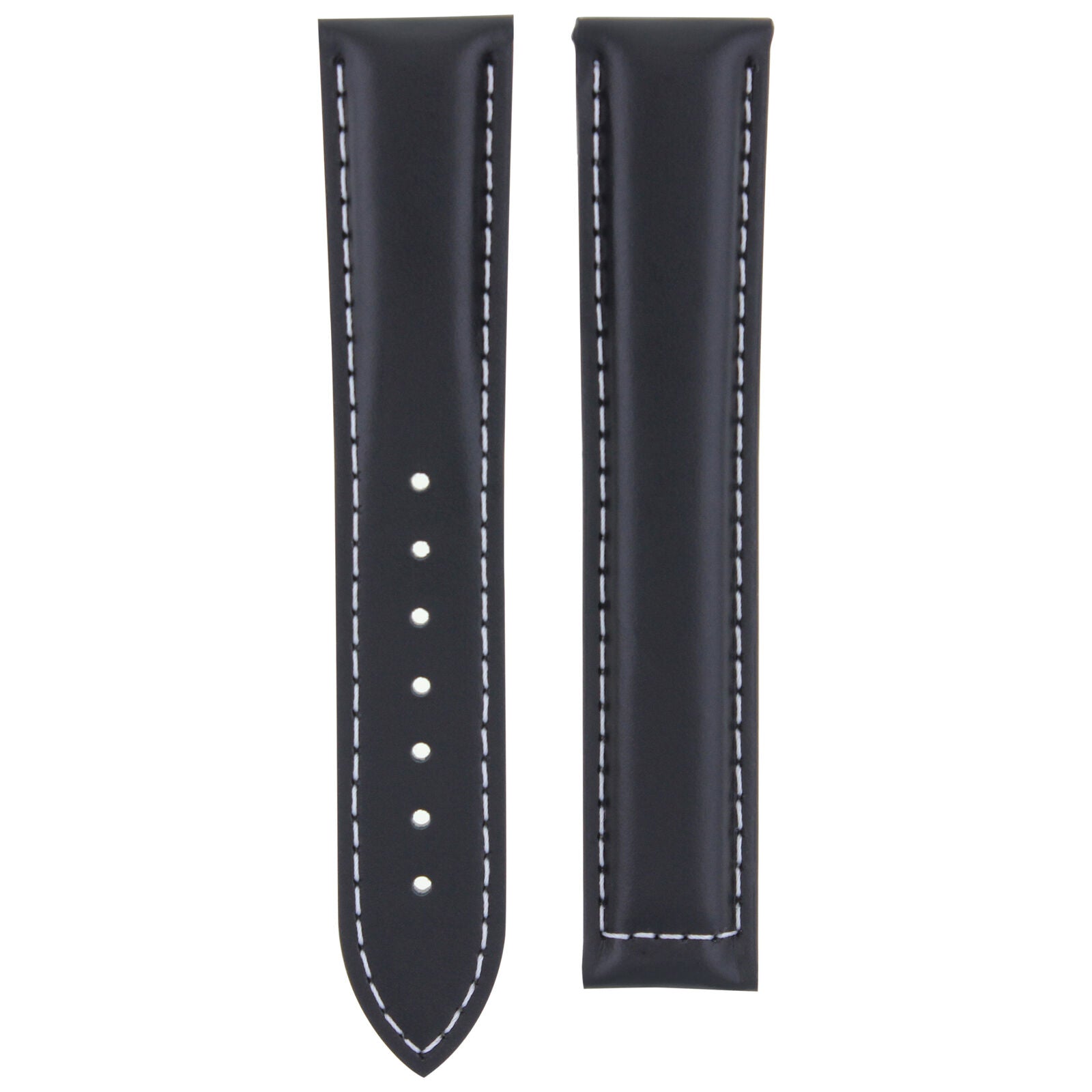 LEATHER WATCH BAND STRAP DEPLOYMENT BUCKLE FOR ANY BRAND WATCH - 20MM