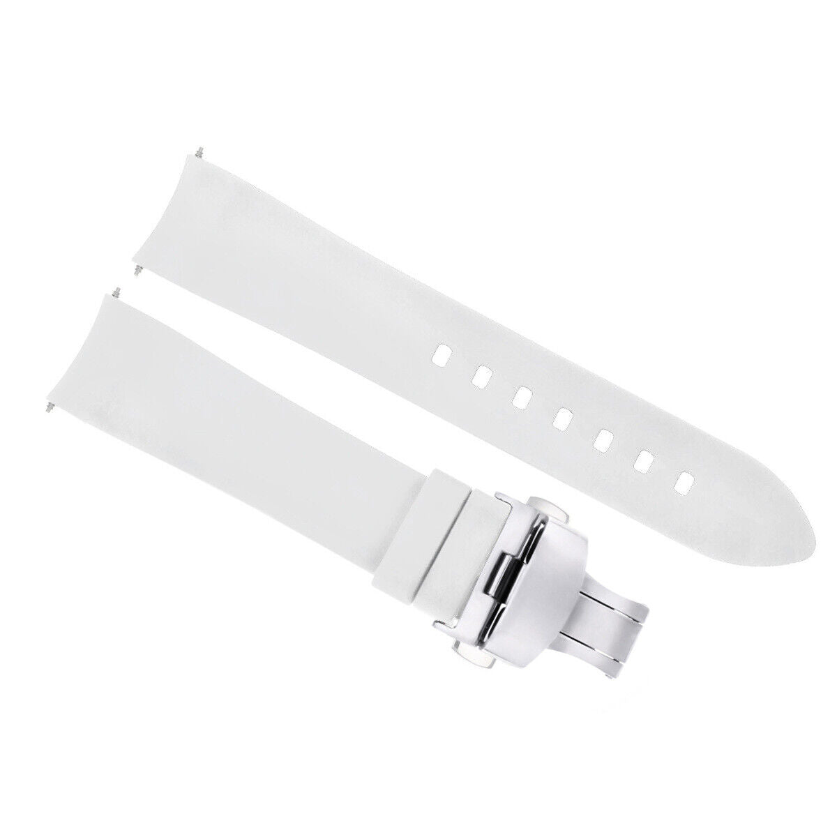 CURVED END SILICONE RUBBER STRAP FOR OMEGA SEAMASTER - 19MM