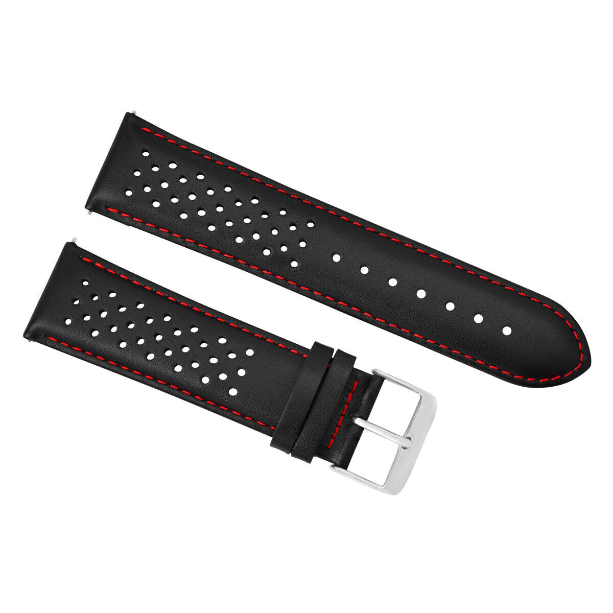 18MM FOR TAG HEUER CARRERA PERFORATED LEATHER STRAP WATCHBAND QUICK RELEASE BLAC