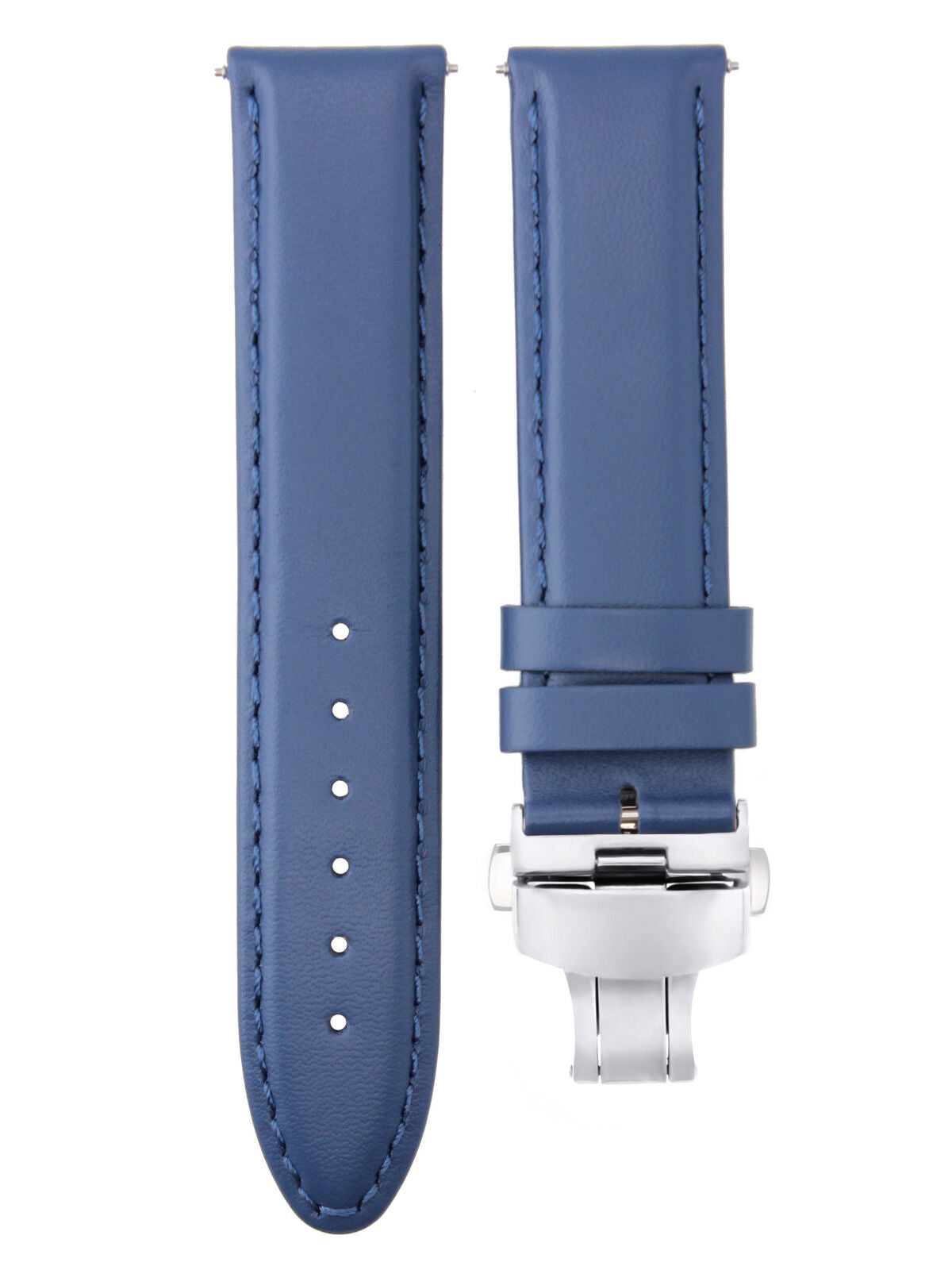 SMOOTH LEATHER WATCH BAND STRAP FOR TISSOT WATCH DEPLOYMENT - 20MM