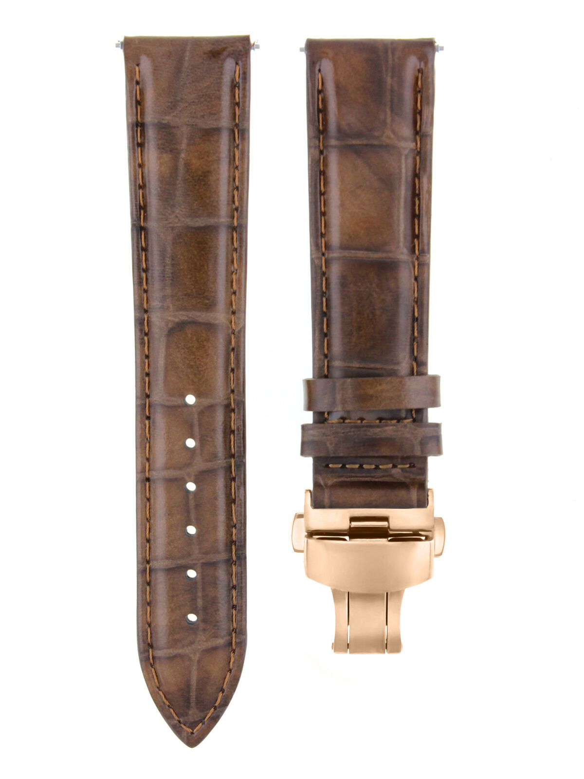 LEATHER WATCH BAND STRAP FOR CITIZEN CLASP ROSE BLACK - 17MM