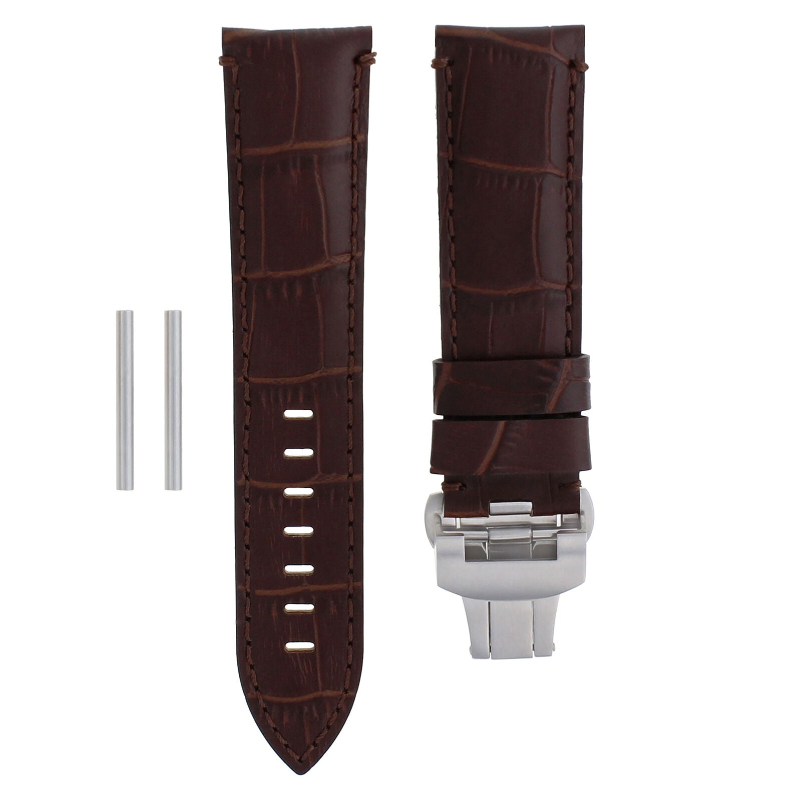 22-24MM LEATHER WATCH BAND STRAP FOR PANERAI MARINA LUMINOR GMT WATCH + CLASP