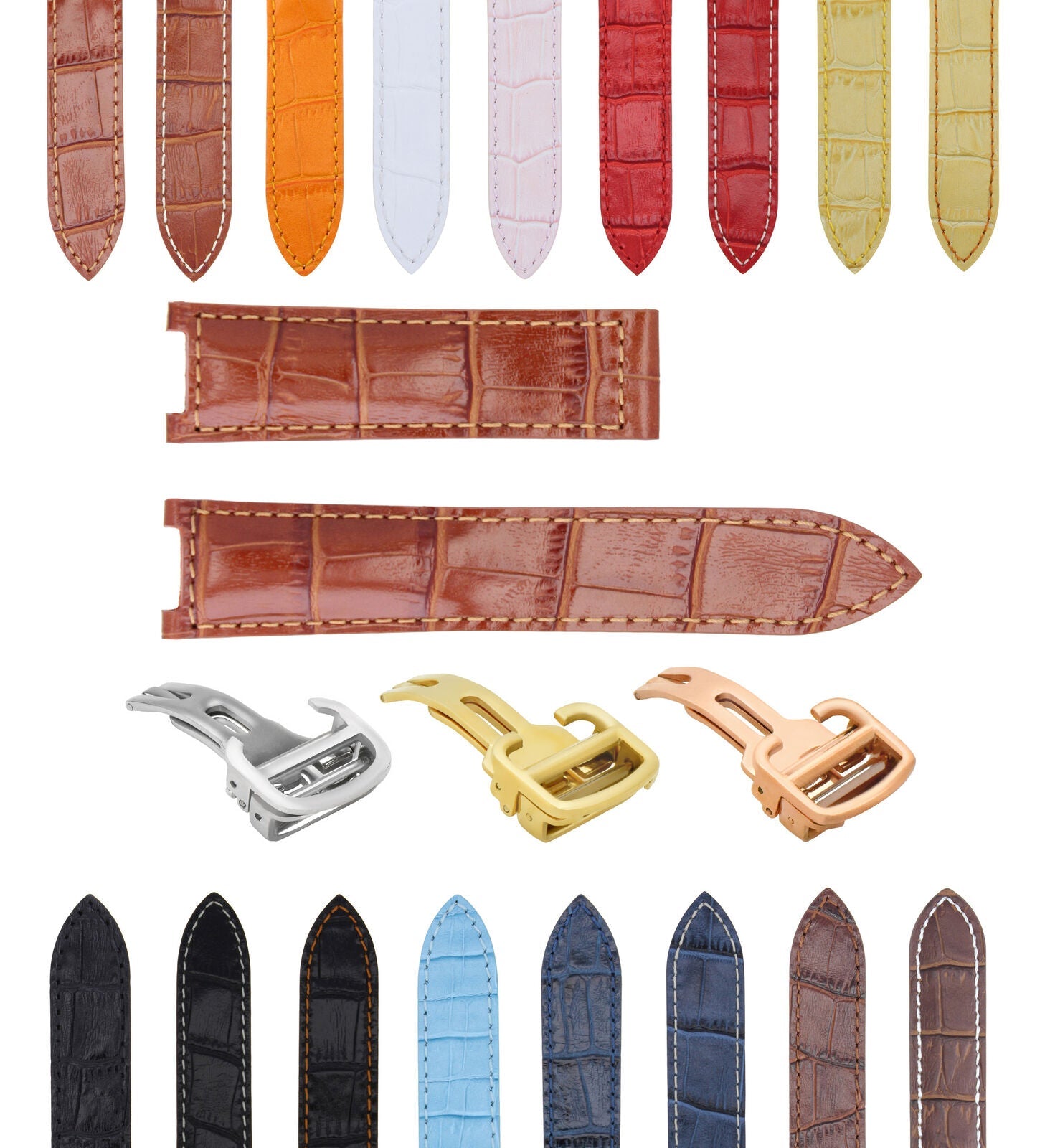 LEATHER WATCH BAND STRAP FITS CARTIER PASHA 35-38-42MM CHRONOGRAPH - 20MM