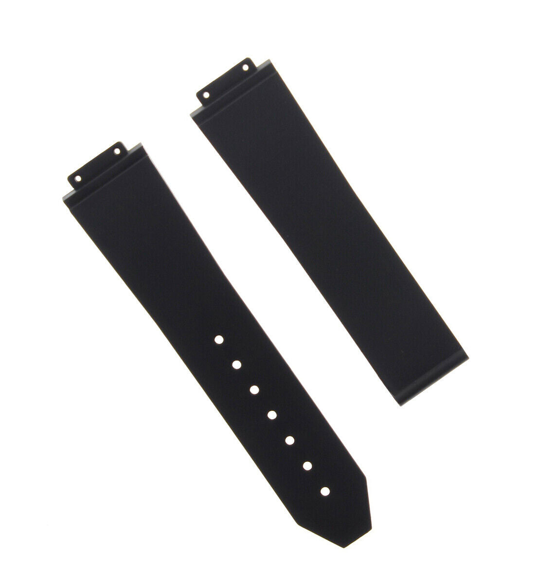 25MM RUBBER WATCH STRAP BAND FOR HUBLOT H BIG BANG DEPLOYMENT CLASP WATCH BLACK
