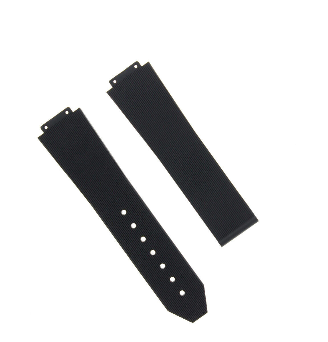 25MM RUBBER WATCH STRAP BAND FOR HUBLOT H BIG BANG DEPLOYMENT CLASP WATCH BLACK