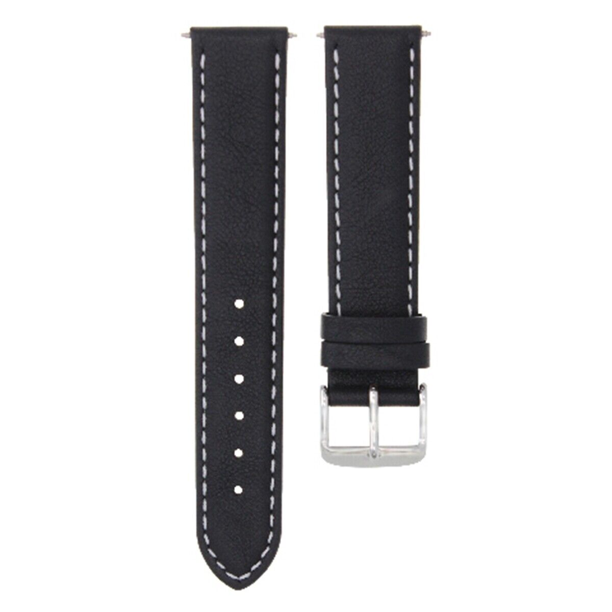 24MM LEATHER WATCH STRAP SMOOTH BAND FOR 44MM PANERAI PAM GMT BLACK WHITE STITCH