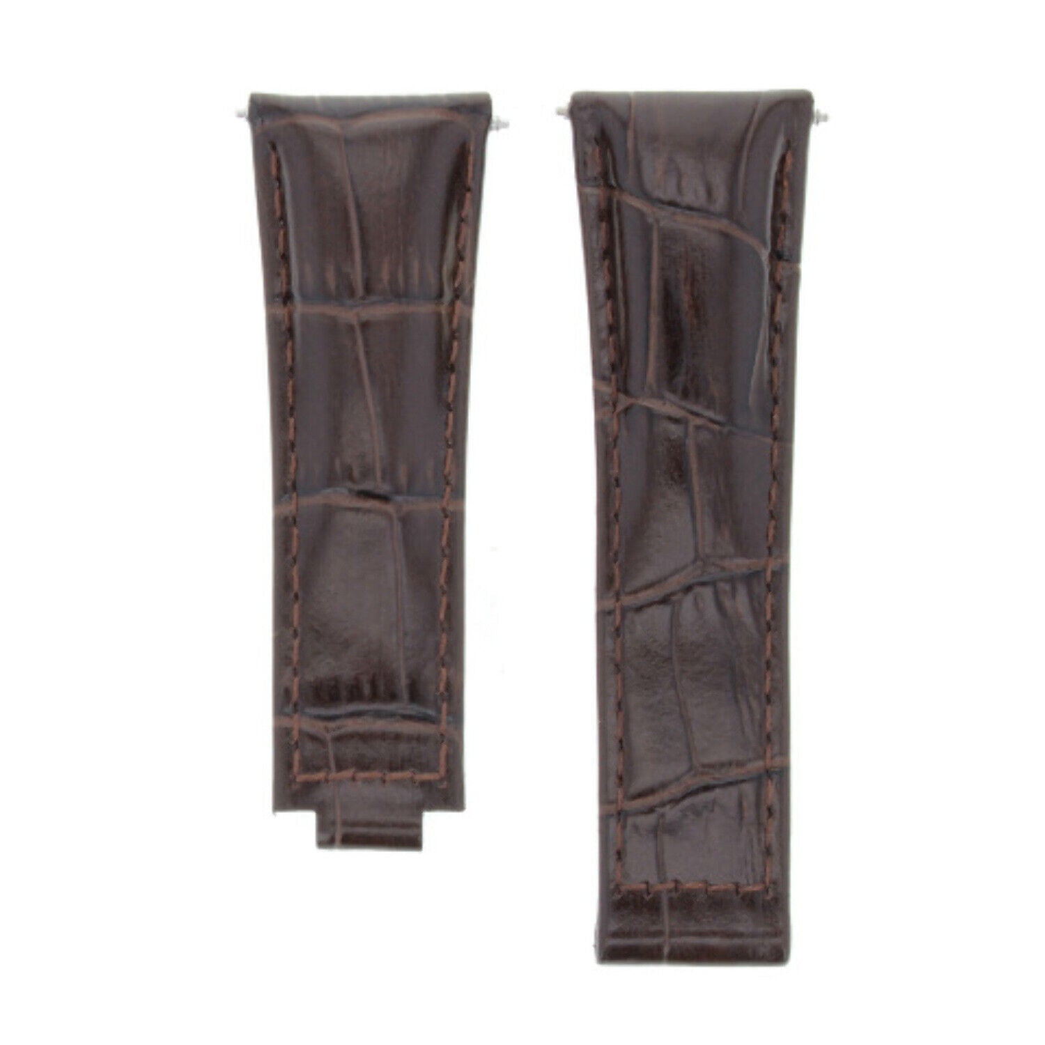 20MM LEATHER ALLIGATOR STRAP BAND CLASP FOR ROLEX DAYTONA 16520,116519 SHORT MEDIUM - Black