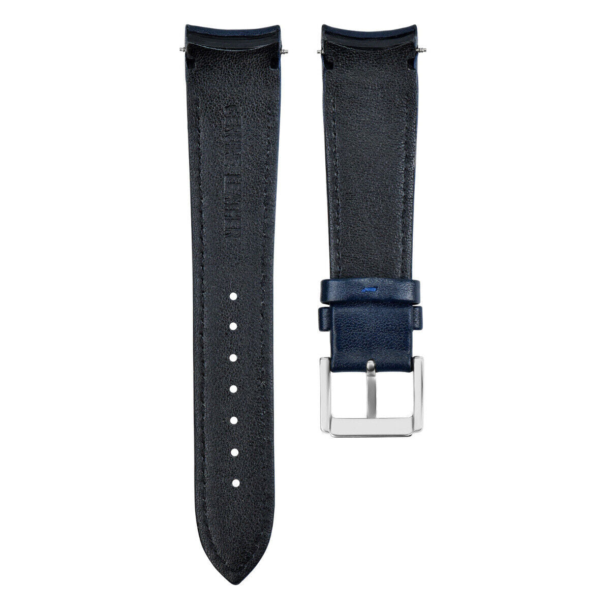 21MM CURVED LEATHER WATCH BAND STRAP FOR SEIKO SPORTURA SNAE80P17T62-OKV BLUE