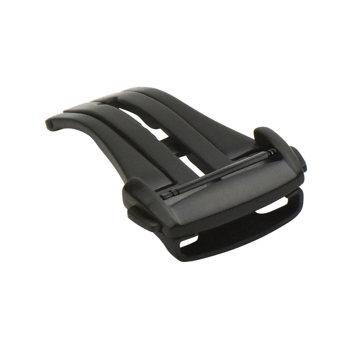 20MM BUCKLE DEPLOYMENT CLASP LEATHER STRAP BAND FOR OMEGA SEAMATER BLACK PVD