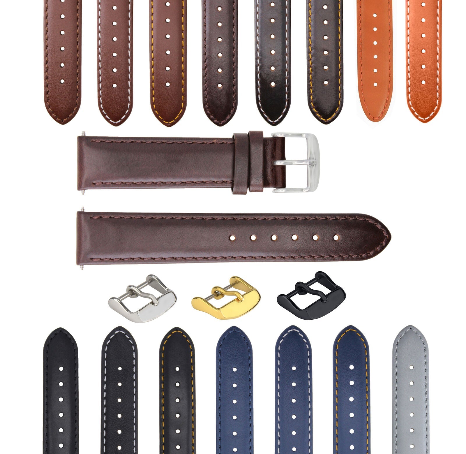 SMOOTH LEATHER WATCH BAND STRAP FOR TISSOT WATCH - 22MM
