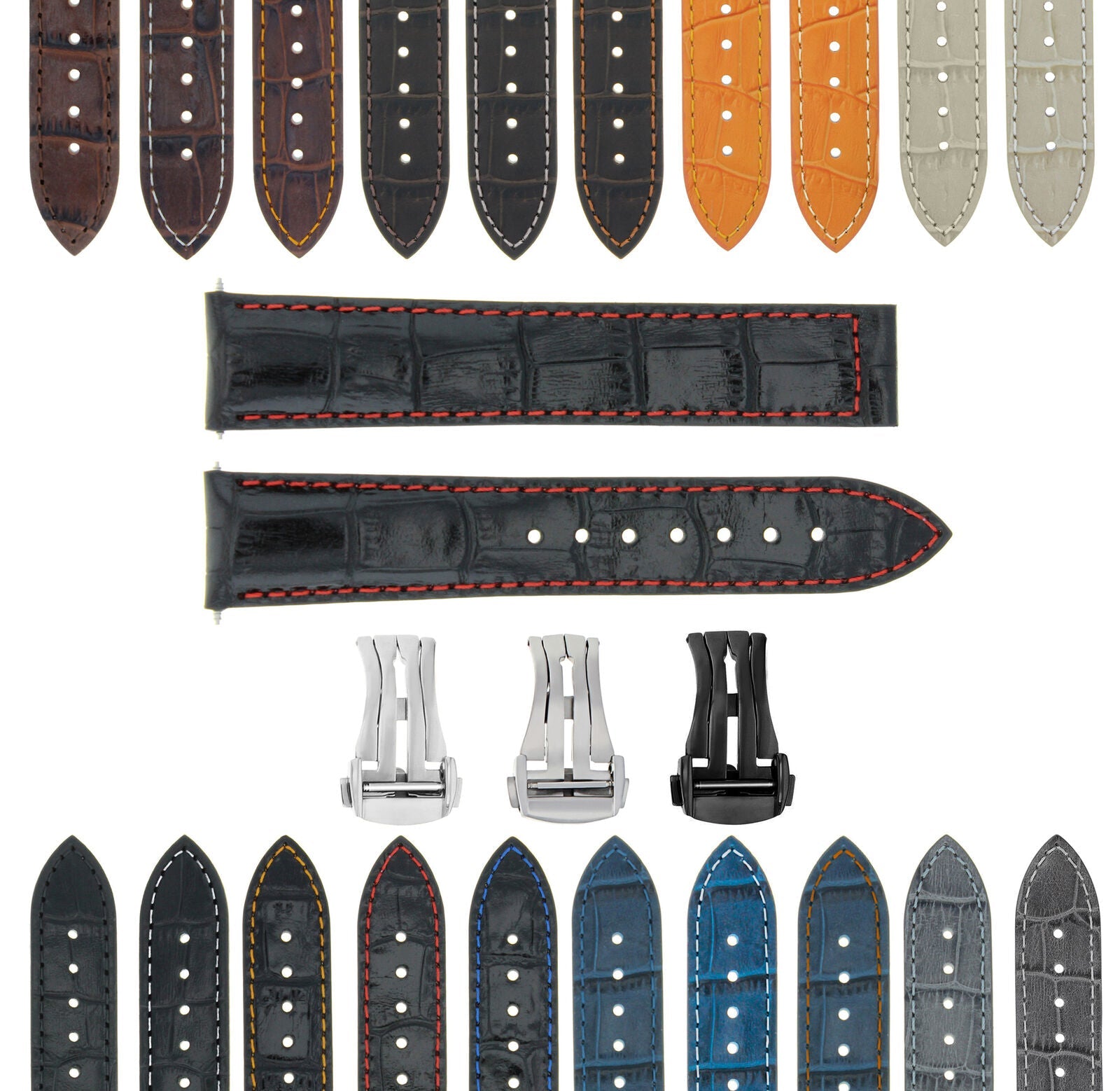 GENUINE LEATHER WATCH BAND STRAP FOR BULOVA WATCH - 22MM