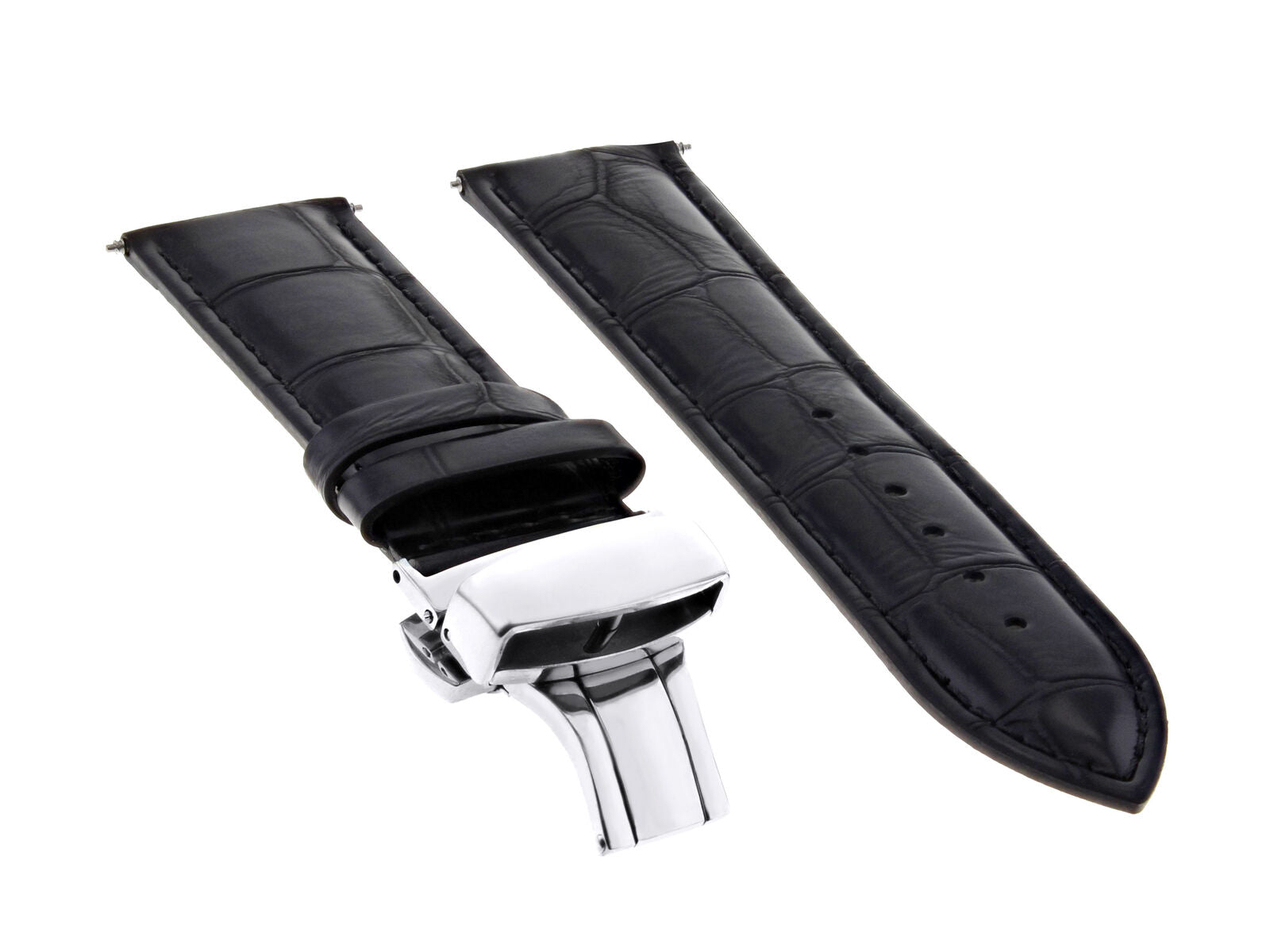 21MM LEATHER WATCH BAND STRAP FOR 40MM ORIS ARTELIER SKELETON 733-7670 BLACK