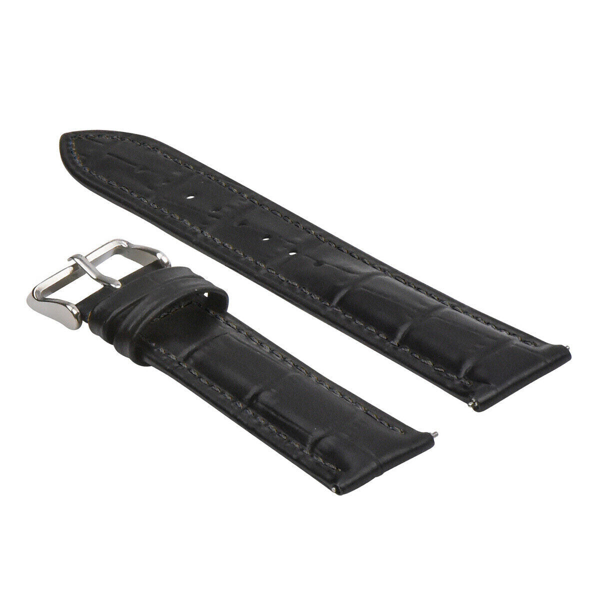 LEATHER WATCH BAND STRAP-QUICK RELEASE FOR SEIKO 5 KINETIC - 19MM