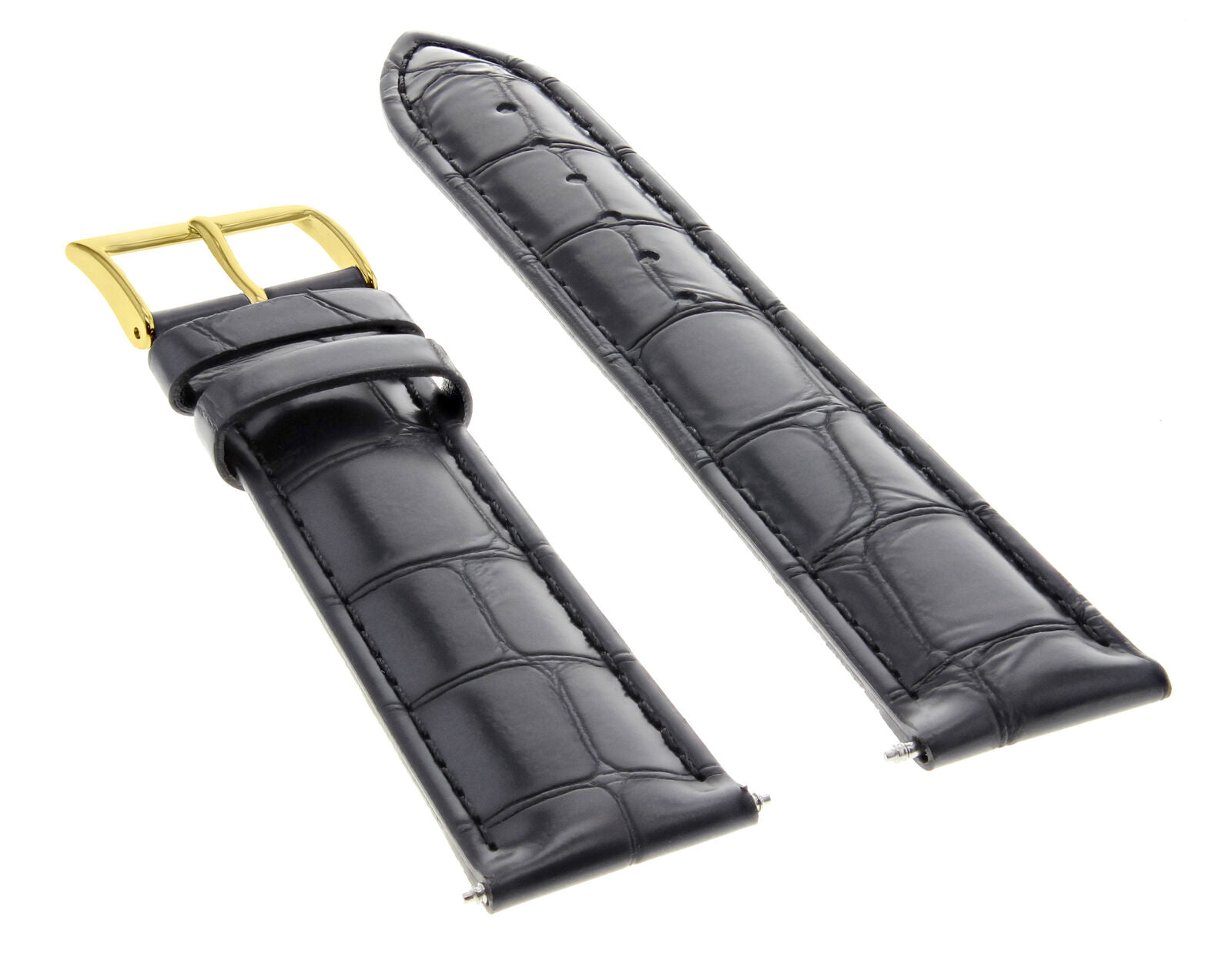 19MM LEATHER BAND STRAP FOR ROLEX AIR KING 1002 1400 5501 5701 14000 BLACK GOLD