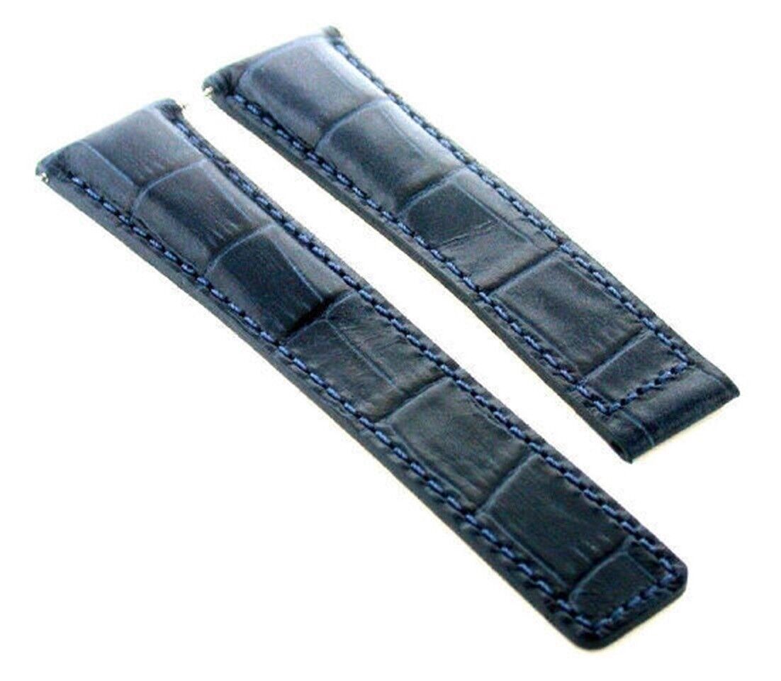 22MM LEATHER WATCH BAND STRAP CLASP FOR TAG HEUER CARERRA MONACO 3TC - BLACK