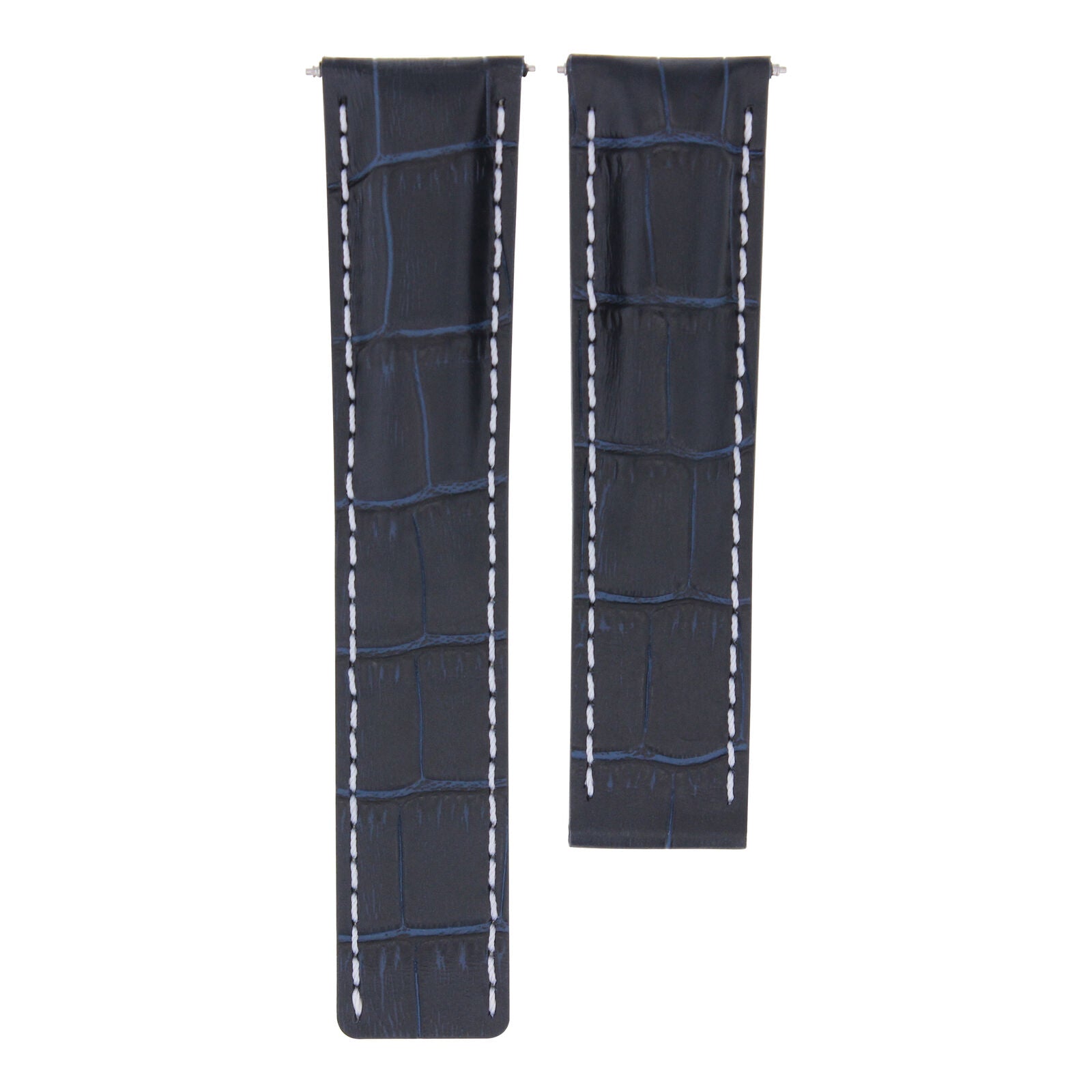LEATHER STRAP BAND FOR BREITLING NAVITIMER COLT CHRONOMAT CLASP 22/20MM BLUE WS