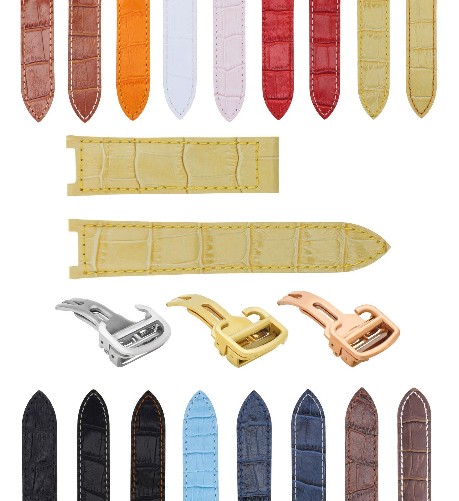 LEATHER WATCH BAND STRAP FITS CARTIER PASHA 35-38-42MM CHRONOGRAPH - 20MM