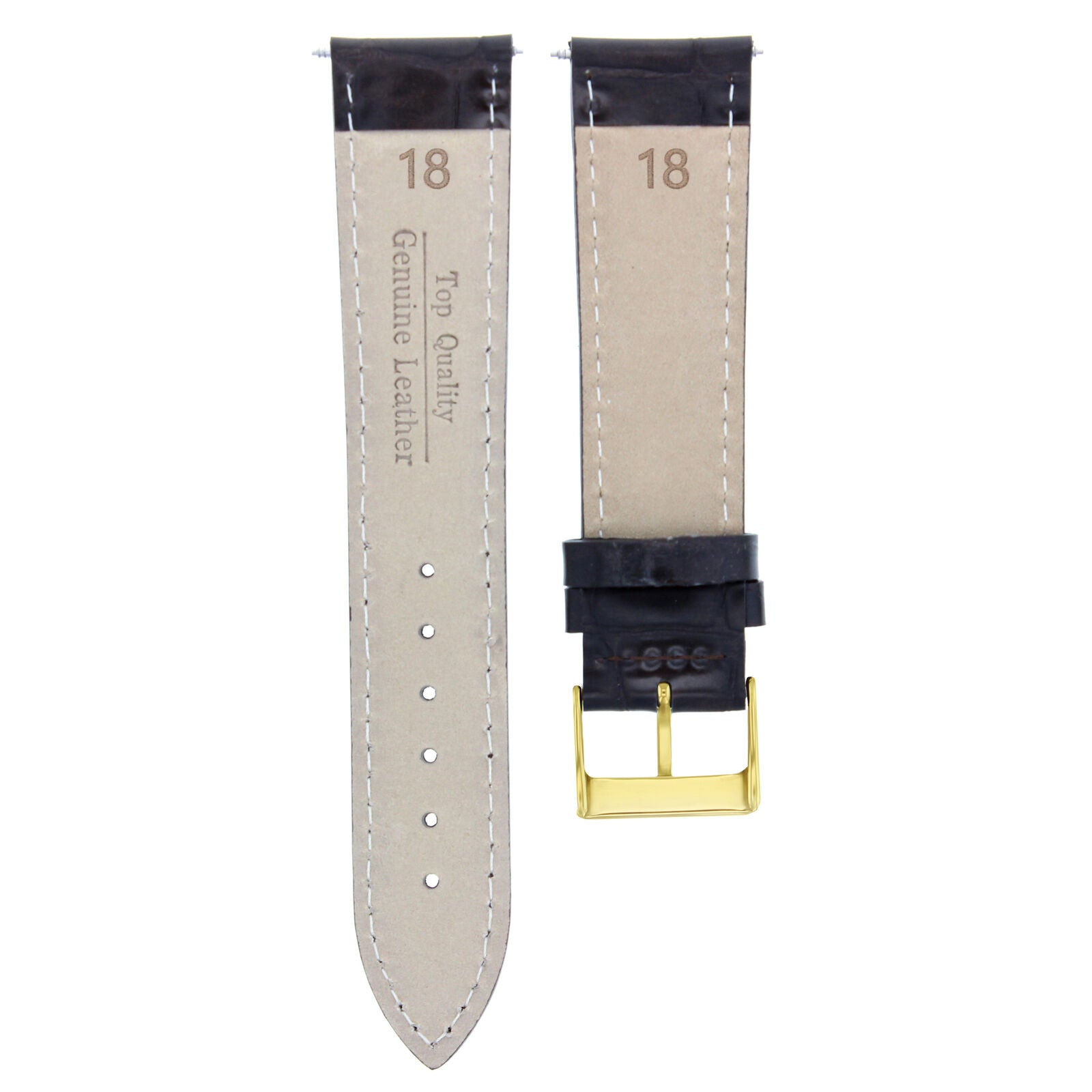19MM LEATHER BAND STRAP FOR ROLEX AIR KING 1002 1400 5501 5701 14000 BLACK GOLD