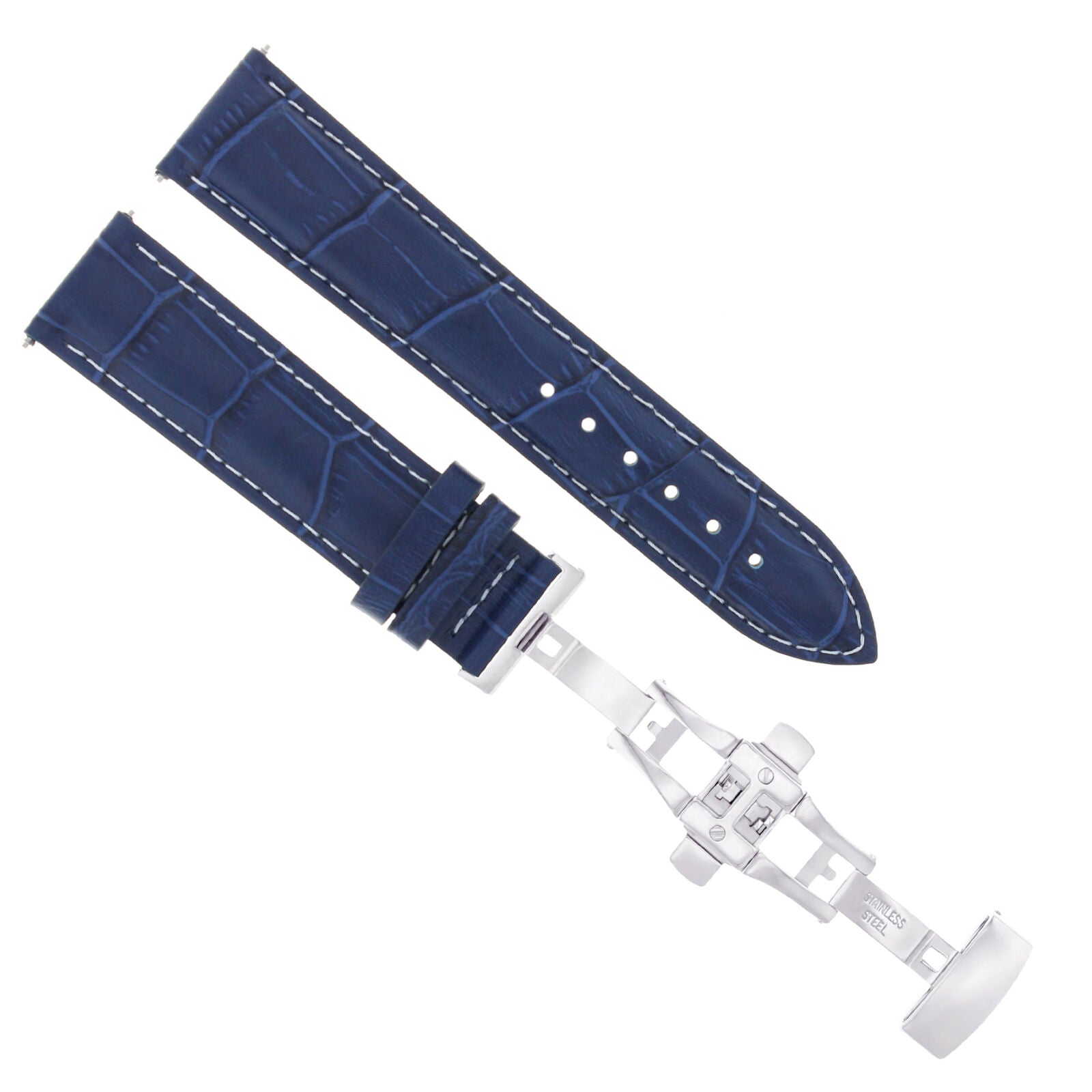 23MM LEATHER WATCH BAND STRAP FOR CITIZEN ECO DRIVE BLUE ANGEL AT8020-54L BLUE W