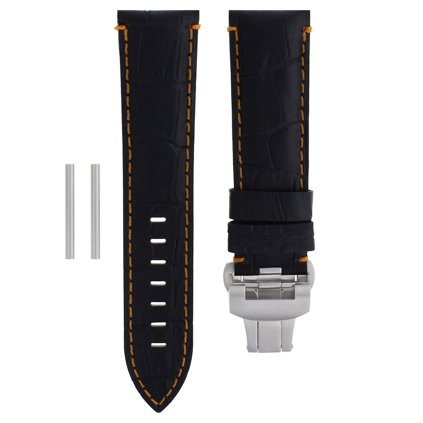 22-24MM LEATHER WATCH BAND STRAP FOR PANERAI MARINA LUMINOR GMT WATCH + CLASP