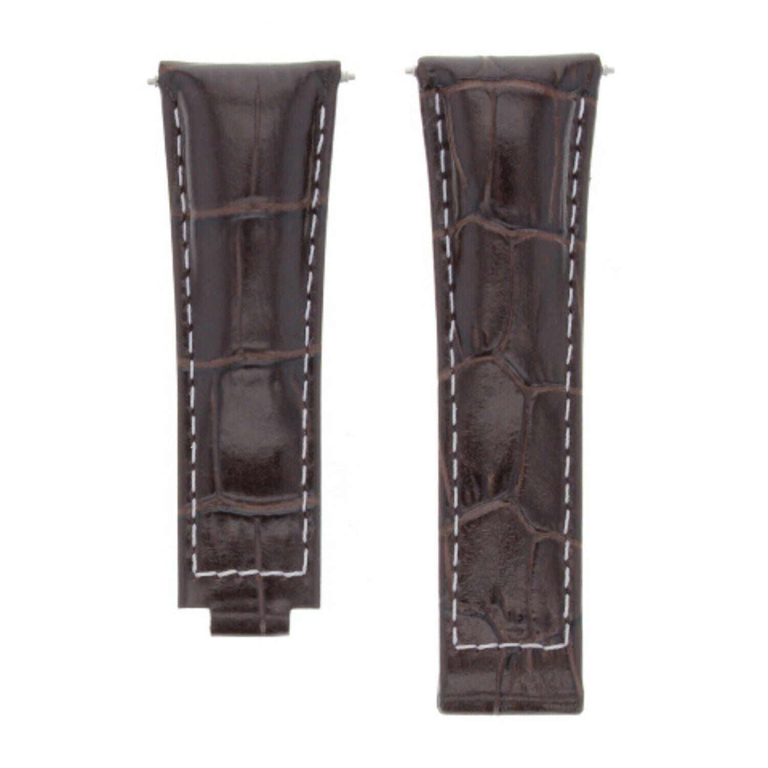 20MM LEATHER ALLIGATOR STRAP BAND CLASP FOR ROLEX DAYTONA 16520,116519 SHORT MEDIUM - Black