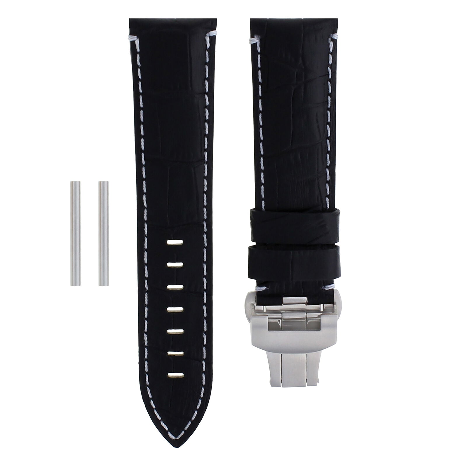 22-24MM LEATHER WATCH BAND STRAP FOR PANERAI MARINA LUMINOR GMT WATCH + CLASP