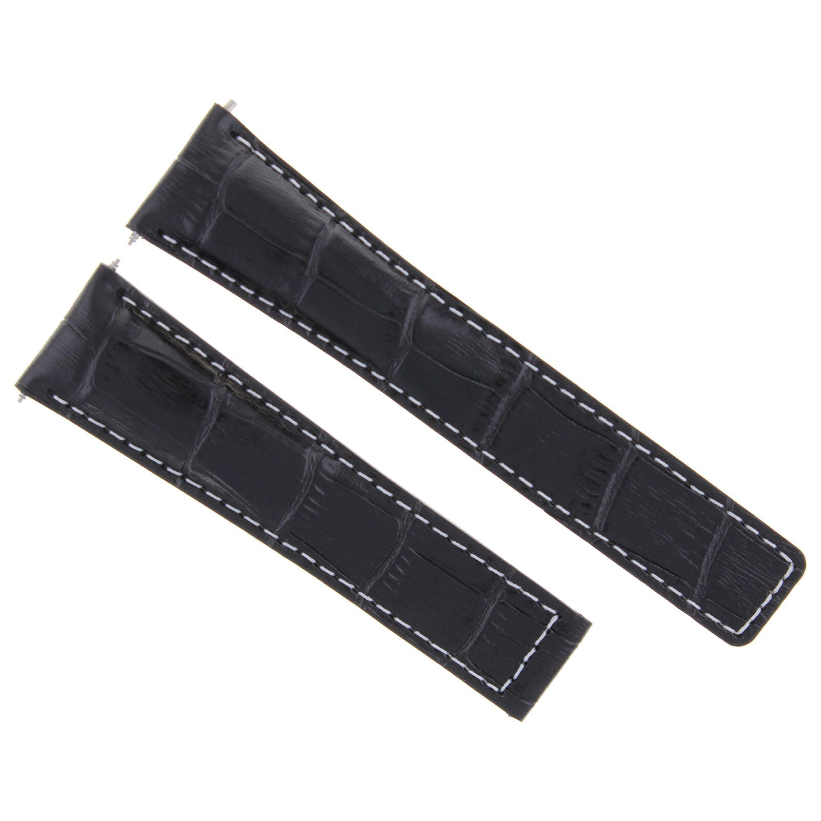 22MM LEATHER WATCH BAND STRAP CLASP FOR TAG HEUER CARERRA MONACO 3TC - BLACK