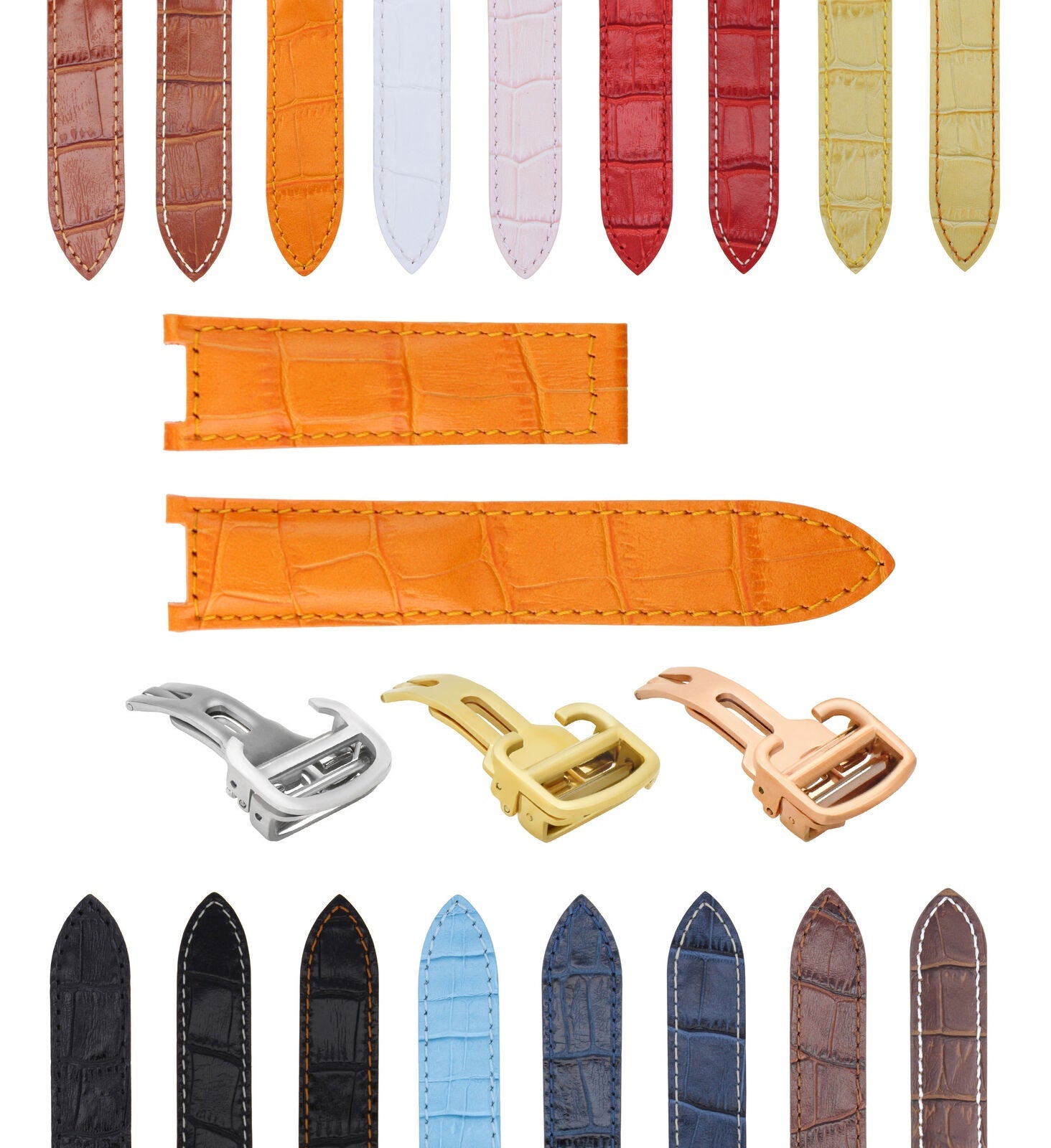 LEATHER WATCH BAND STRAP FITS CARTIER PASHA 35-38-42MM CHRONOGRAPH - 20MM