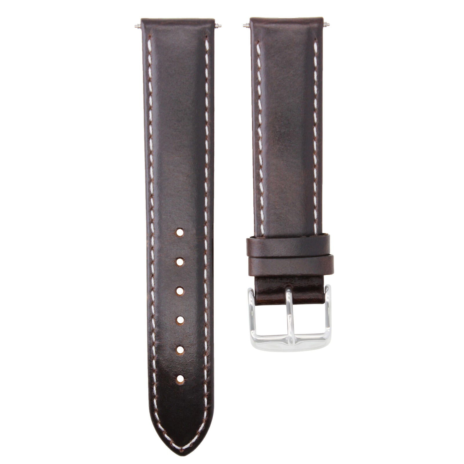 26MM LEATHER STRAP SMOOTH WATCH BAND FOR INVICTA RESERVE 0360 DARK BROWN WHITE S