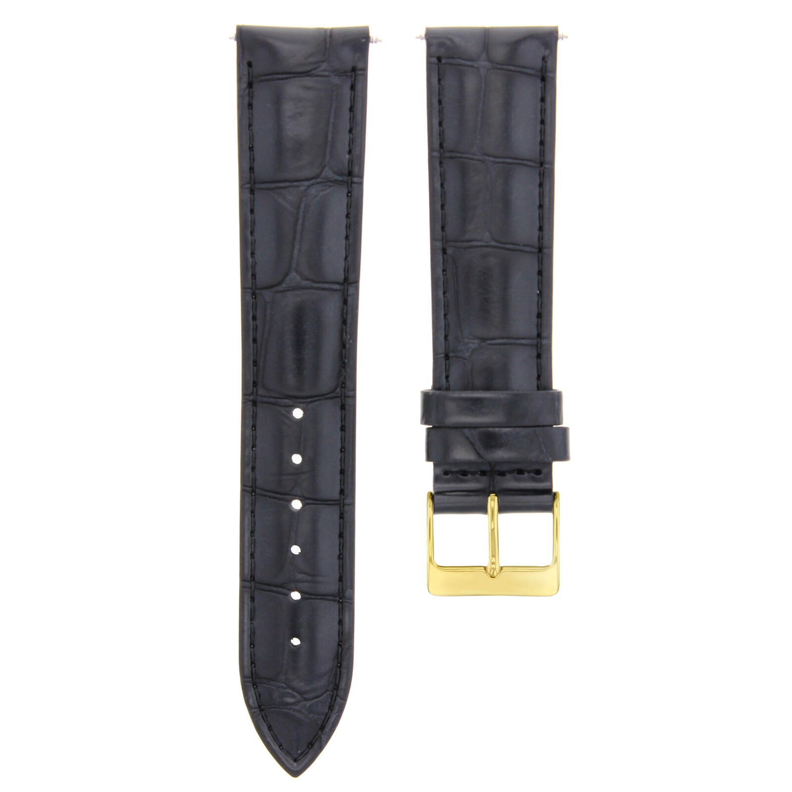 19MM LEATHER BAND STRAP FOR ROLEX AIR KING 1002 1400 5501 5701 14000 BLACK GOLD