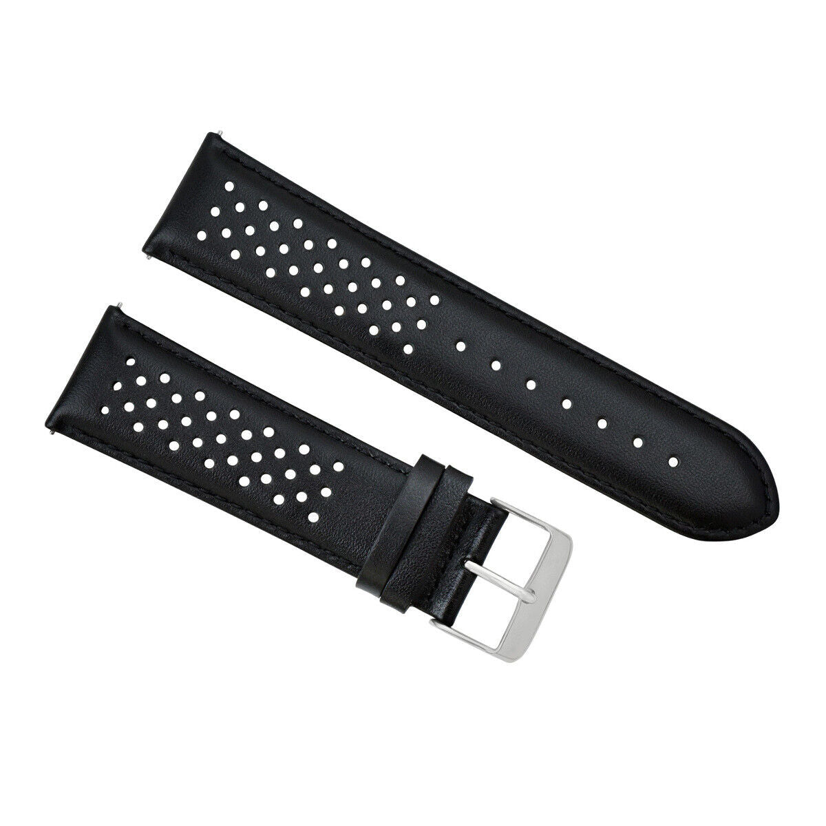 PERFORATED LEATHER RALLY WATCH STRAP BAND - QUICK RELEASE - 20MM