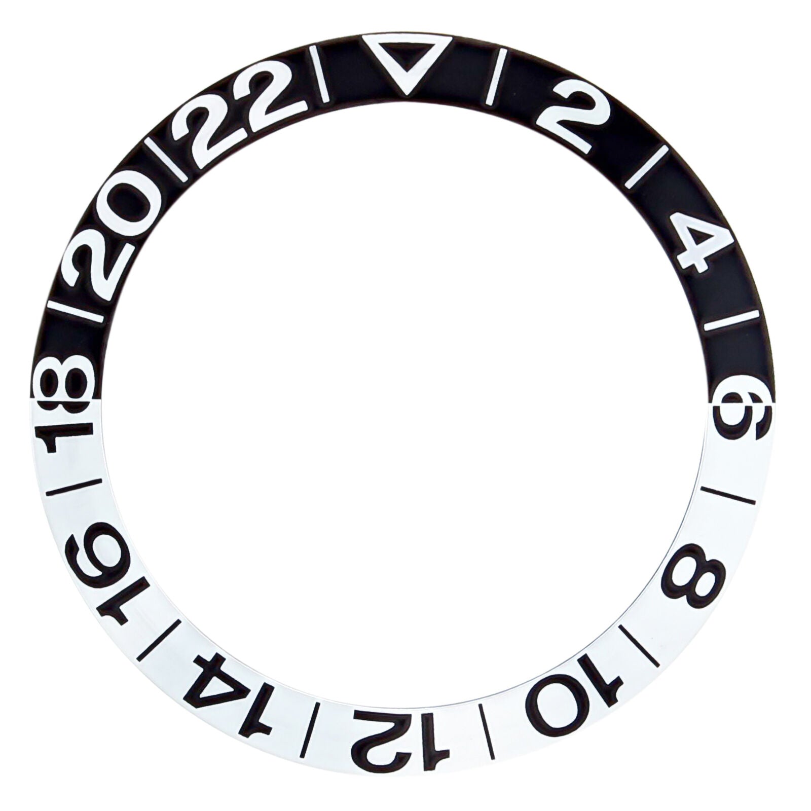 BEZEL INSERT FOR OMEGA GMT SEAMASTER 300 2238.20 2536.50 ANNIVERSARY BLACK/SILVE