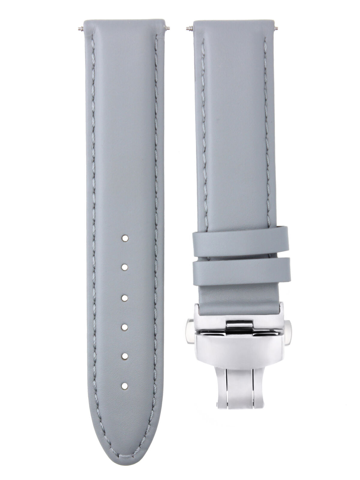 SMOOTH LEATHER WATCH BAND STRAP FOR TISSOT WATCH DEPLOYMENT - 22MM
