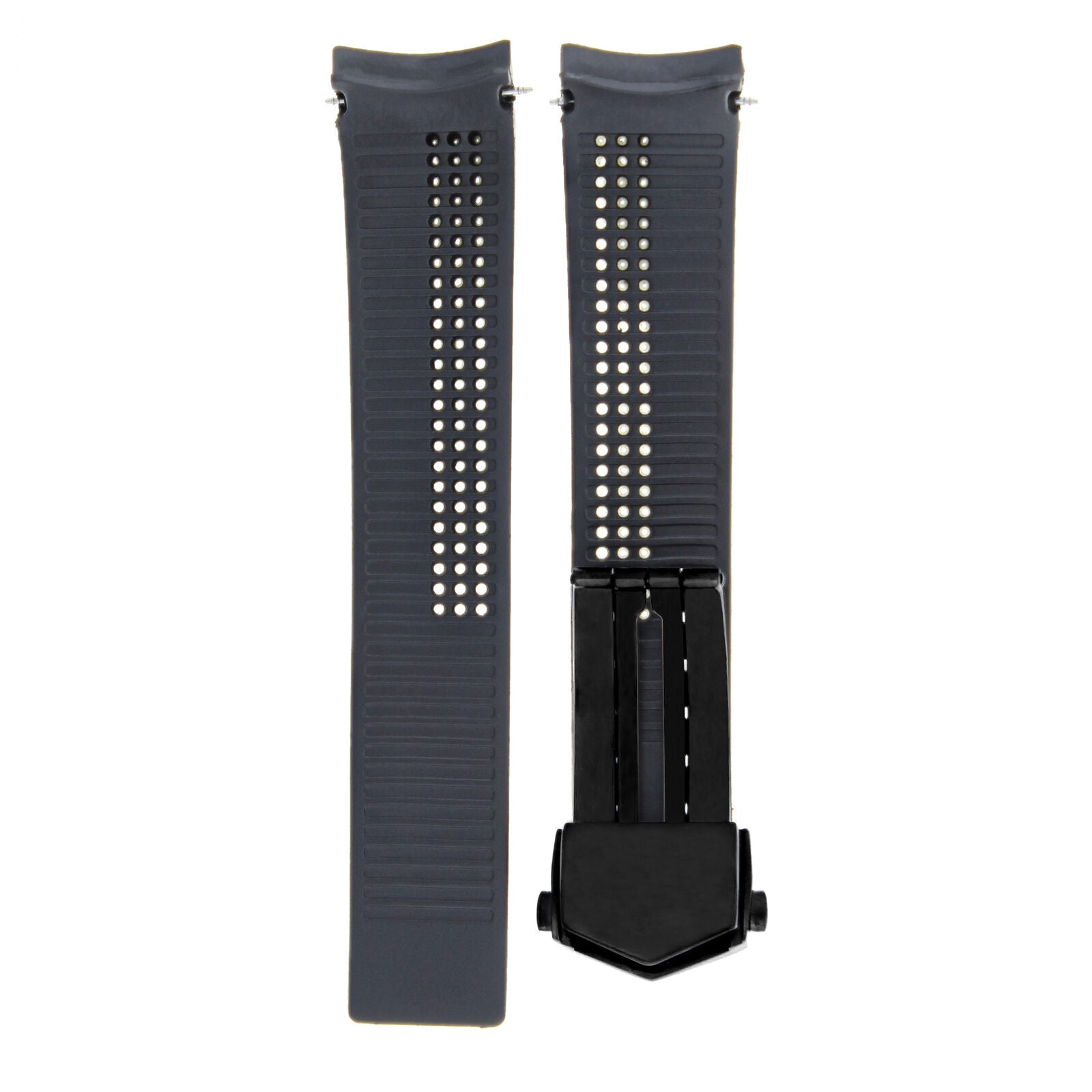 22MM RUBBER BAND STRAP FOR TAG HEUER CARRERA MONACO 6 17 36 CAV 511A WATCH BLACK