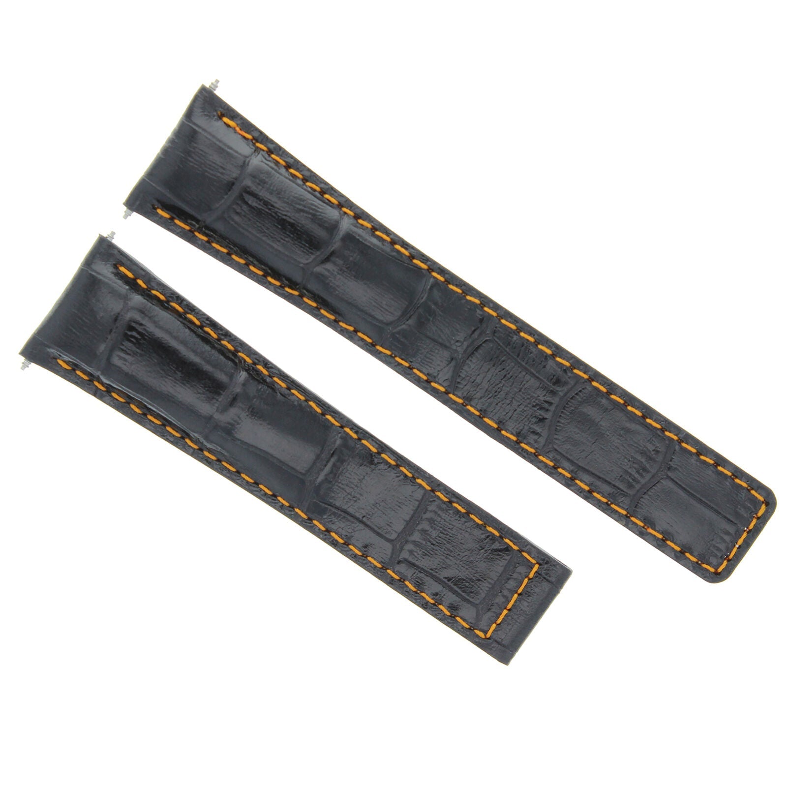 22MM LEATHER WATCH BAND STRAP CLASP FOR TAG HEUER CARERRA MONACO 3TC - BLACK