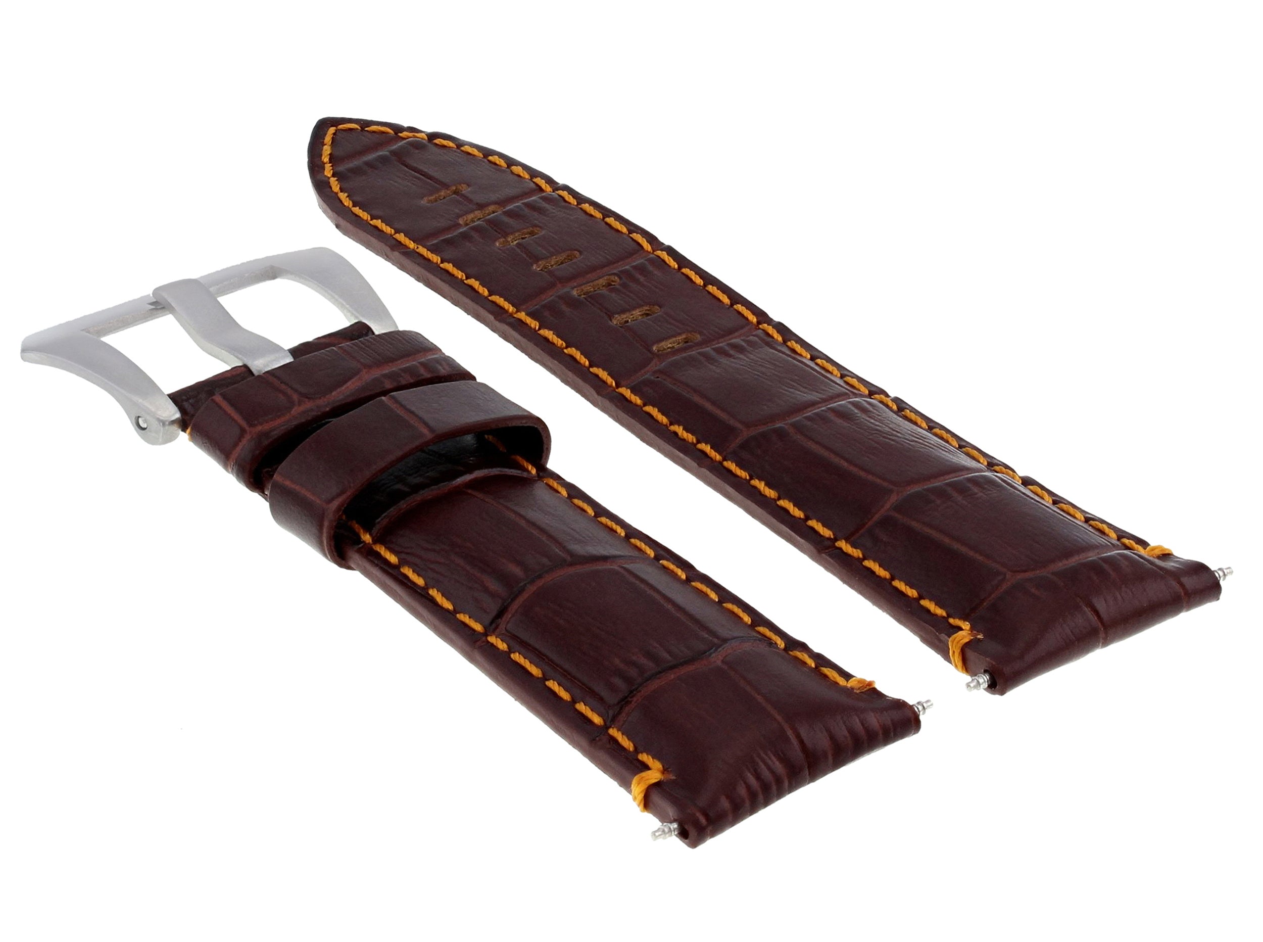22MM LEATHER WATCH STRAP FOR 42MM MONTBLANC 4810 TIMEWALKER WATCH BROWN ORANGE S