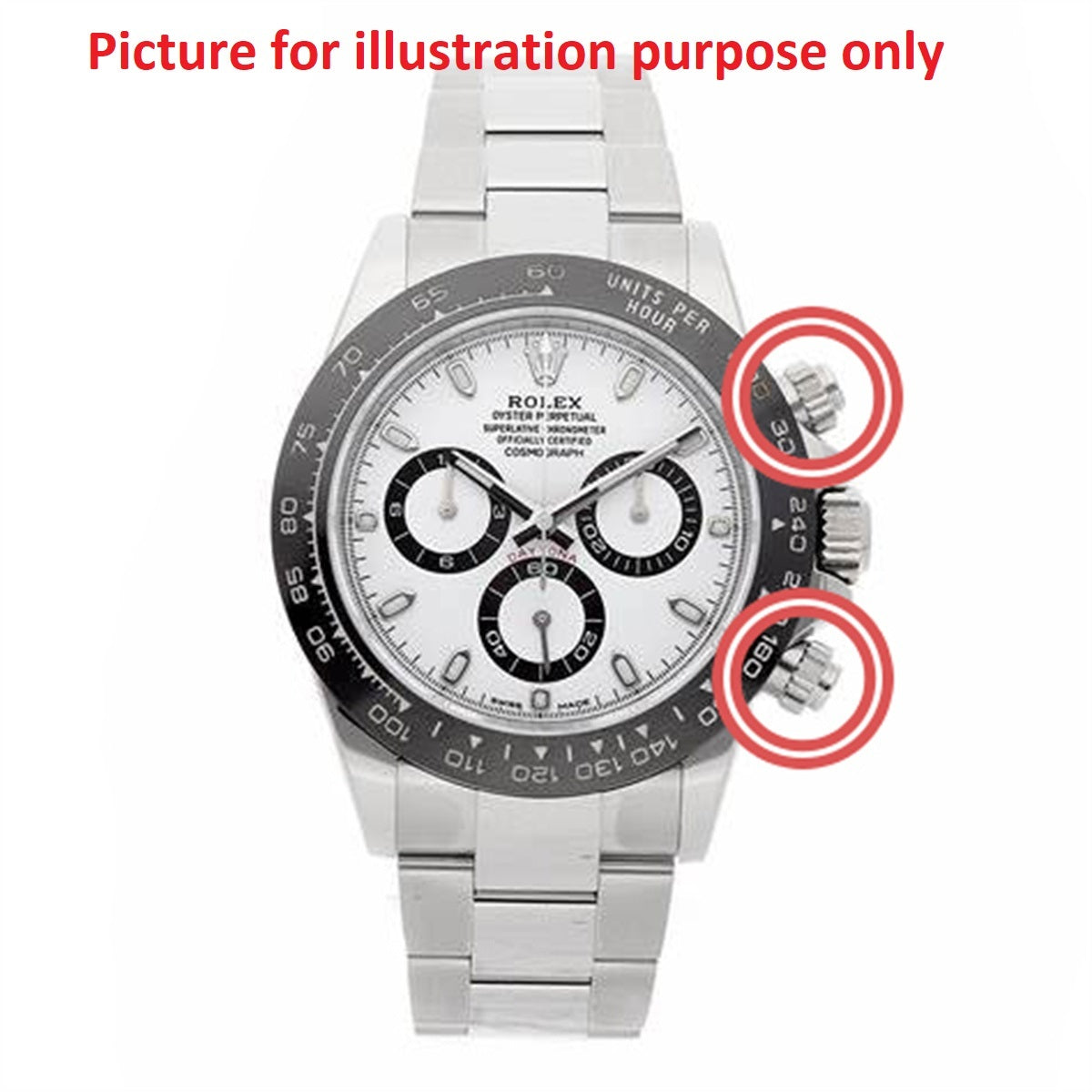 DAYTONA WATCH CROWN PUSHER FOR TIGER TUDOR PRINCE 79160 79170 79180 79260 79270