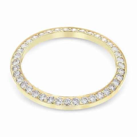LADIES 1CT BEAD SET DIAMOND BEZEL 18KY FOR ROLEX DATE, DATEJUST 26MM SUPERIOR