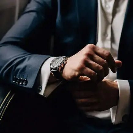 A watch worn with a suit