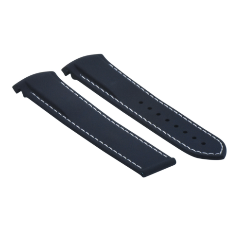 20-22MM CURVED END RUBBER DIVER STRAP BAND OMEGA SEAMASTER PLANET OCEAN CLASP