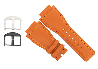24MM GENUINE WATCH BAND STRAP SMOOTH FOR BELL ROSS BR-01-BR-03 WATCH ORANGE