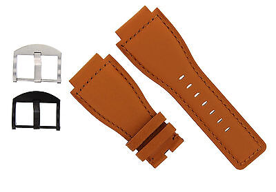 24MM GENUINE WATCH BAND STRAP SMOOTH FOR BELL ROSS BR-01-BR-03 WATCH TAN