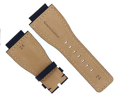 24MM GENUINE WATCH STRAP SMOOTH BAND FOR BELL ROSS BR-01-BR-03 BLUE #8B