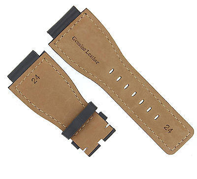 24MM GENUINE WATCH BAND STRAP SMOOTH FOR BELL ROSS BR-01-BR-03 WATCH GREY WS