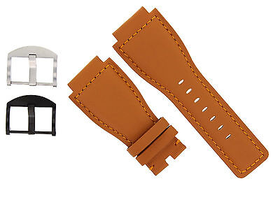 24MM GENUINE WATCH BAND STRAP SMOOTH FOR BELL ROSS BR-01-BR-03 TAN WATCH OS