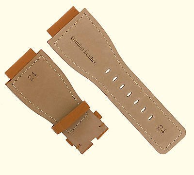 24MM GENUINE WATCH BAND STRAP SMOOTH FOR BELL ROSS BR-01-BR-03 TAN WATCH OS