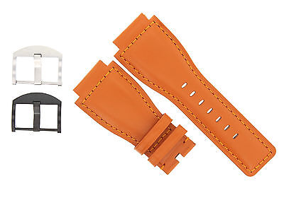 24MM GENUINE WATCH BAND STRAP SMOOTH FOR BELL ROSS BR-01-BR-03 WATCH ORANGE