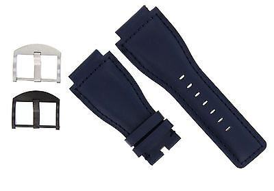 24MM GENUINE WATCH STRAP SMOOTH BAND FOR BELL ROSS BR-01-BR-03 BLUE #8B