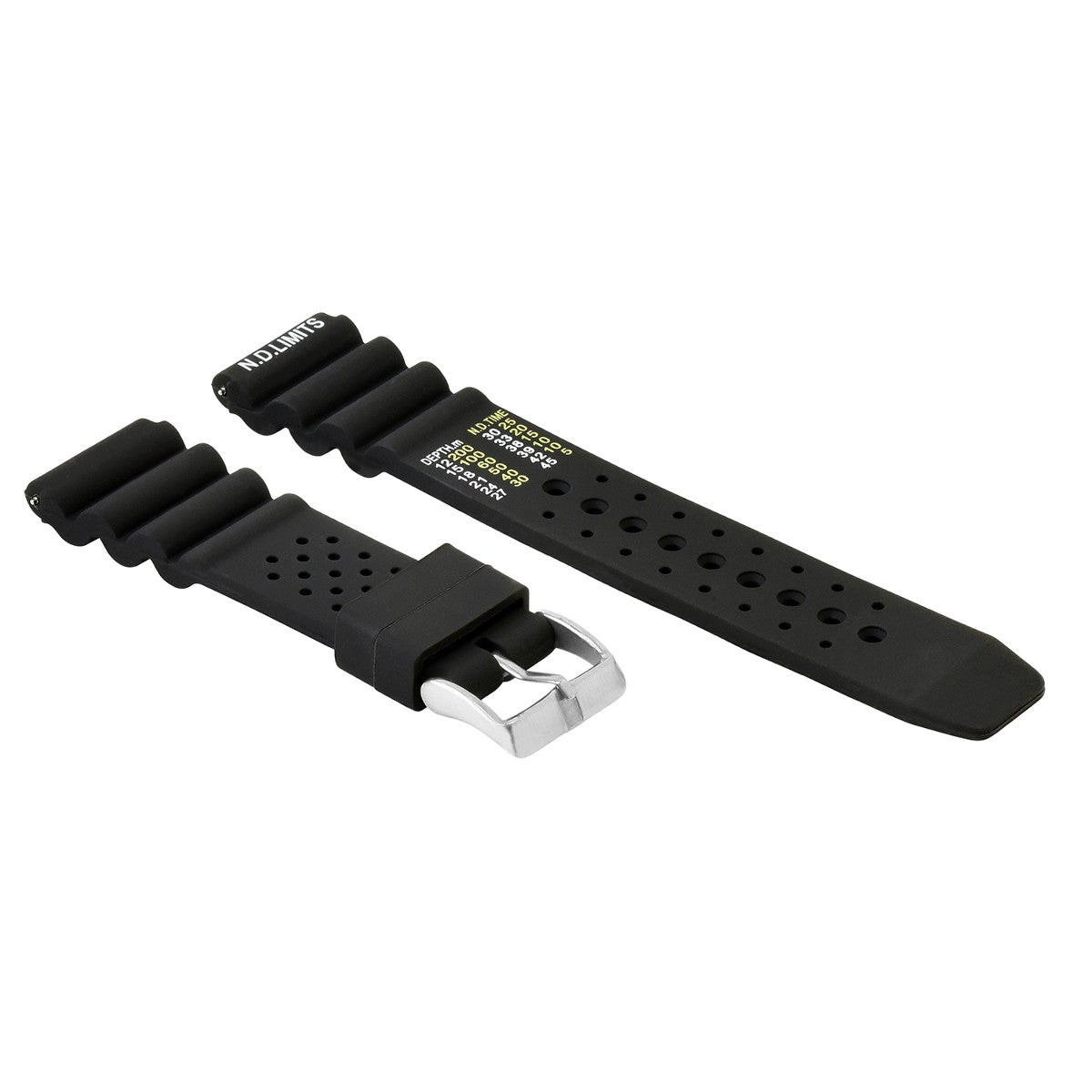20-22MM ND LIMIT WATCH BANDSTRAP EXTREMA SPORT RUBBER DIVER FOR CITIZEN/SEIKO - Citizen Diver, Seiko Diver, Black, view 4