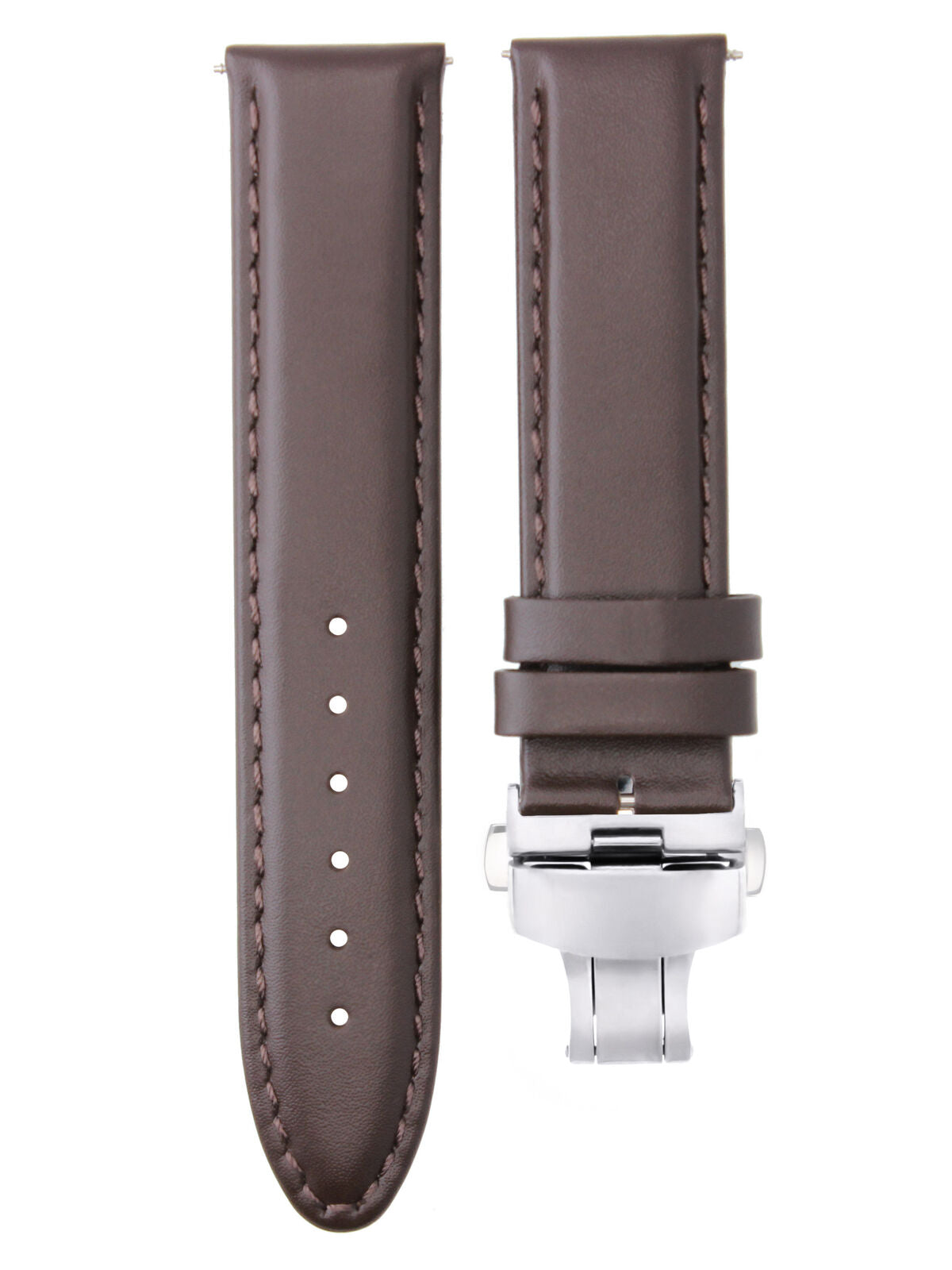 18MM 19MM 20MM 22MM 24MM LEATHER WATCH BAND STRAP SMOOTH WITH CLASP FOR ORIENT
